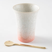 京焼・清水焼 陶あん 花結晶 フリーカップ(桃白) 京焼・清水焼 陶あん 京焼・清水焼