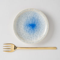 京焼・清水焼 陶あん 花結晶 小皿 丸平皿(青白) 京焼・清水焼 陶あん 京焼・清水焼