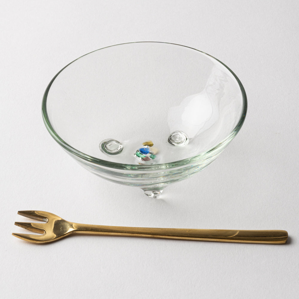 琉球ガラス工房 glass32 カレット三ツ足小鉢 琉球ガラス工房glass32 琉球ガラス