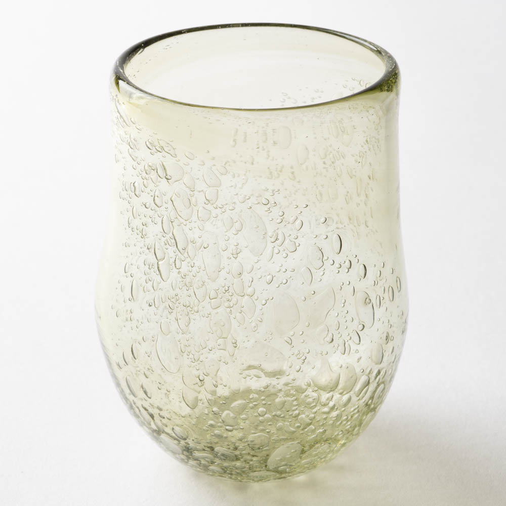 吹きガラス工房一星 うす泡宙吹きグラス(オリーブ) ¥2,970 大人