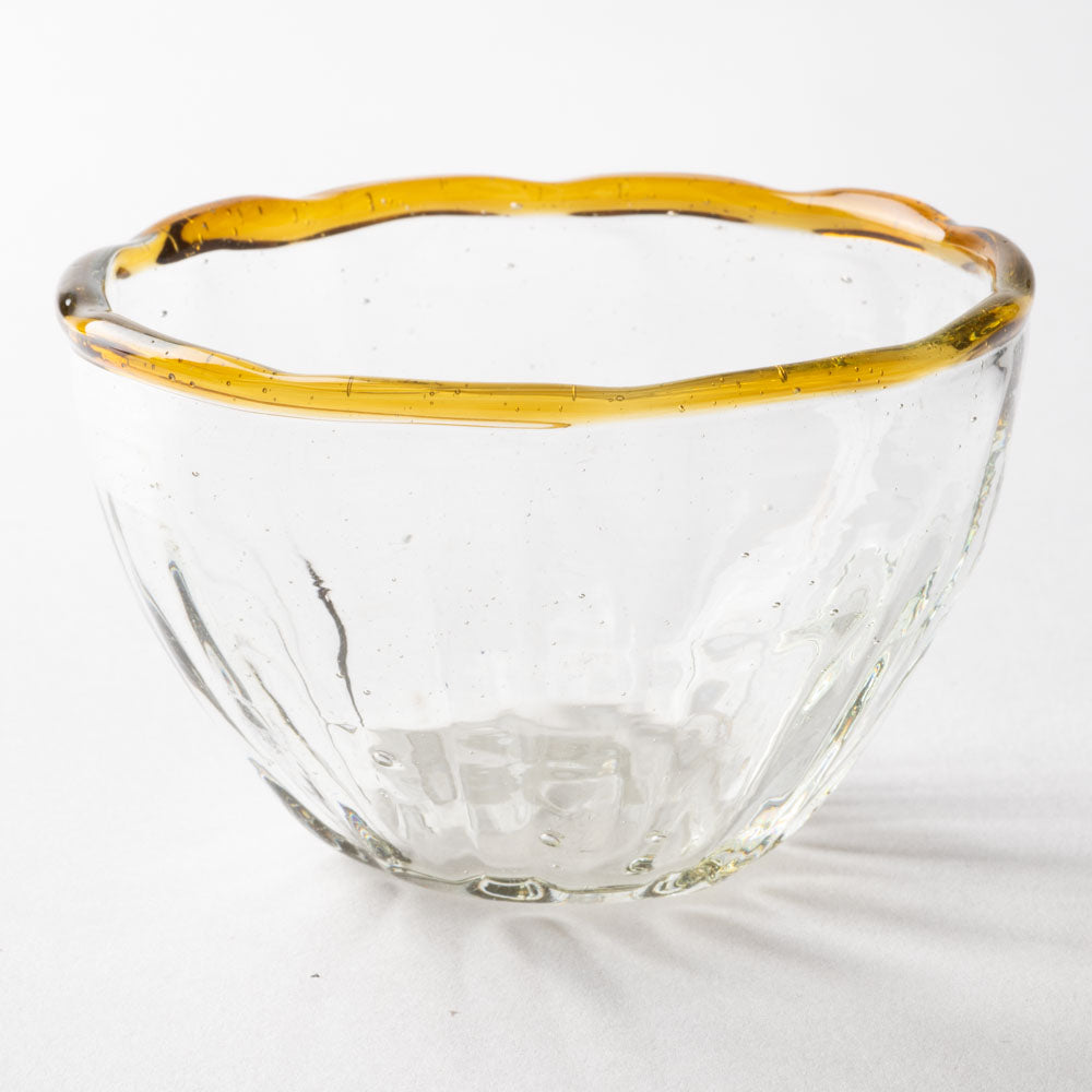 吹きガラス工房一星 リンカ小鉢(淵色アンバー) 吹きガラス工房一星 ガラスもの