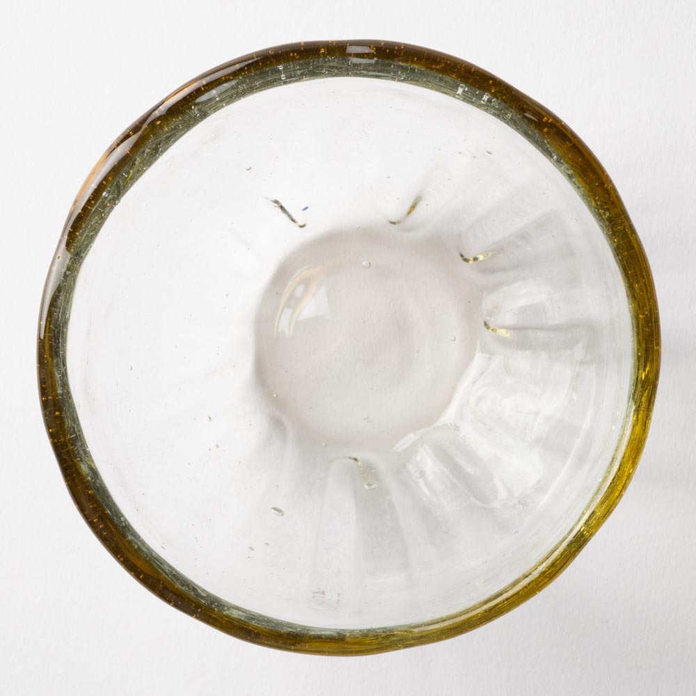 吹きガラス工房一星 リンカ小鉢(淵色アンバー) 吹きガラス工房一星 ガラスもの