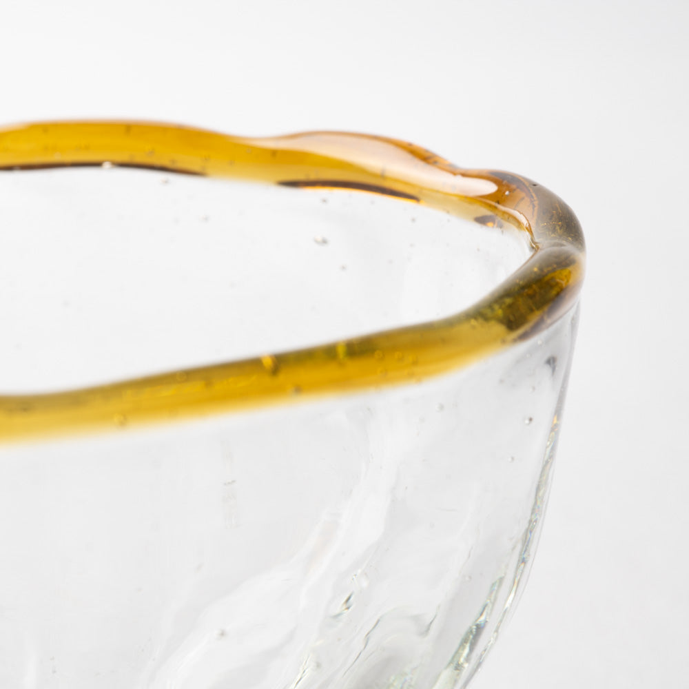 吹きガラス工房一星 リンカ小鉢(淵色アンバー) 吹きガラス工房一星 ガラスもの