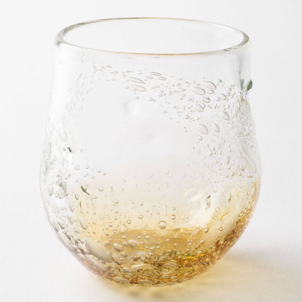 吹きガラス工房一星 うす泡ゆらぎグラス(アンバー) 吹きガラス工房一星 ガラスもの