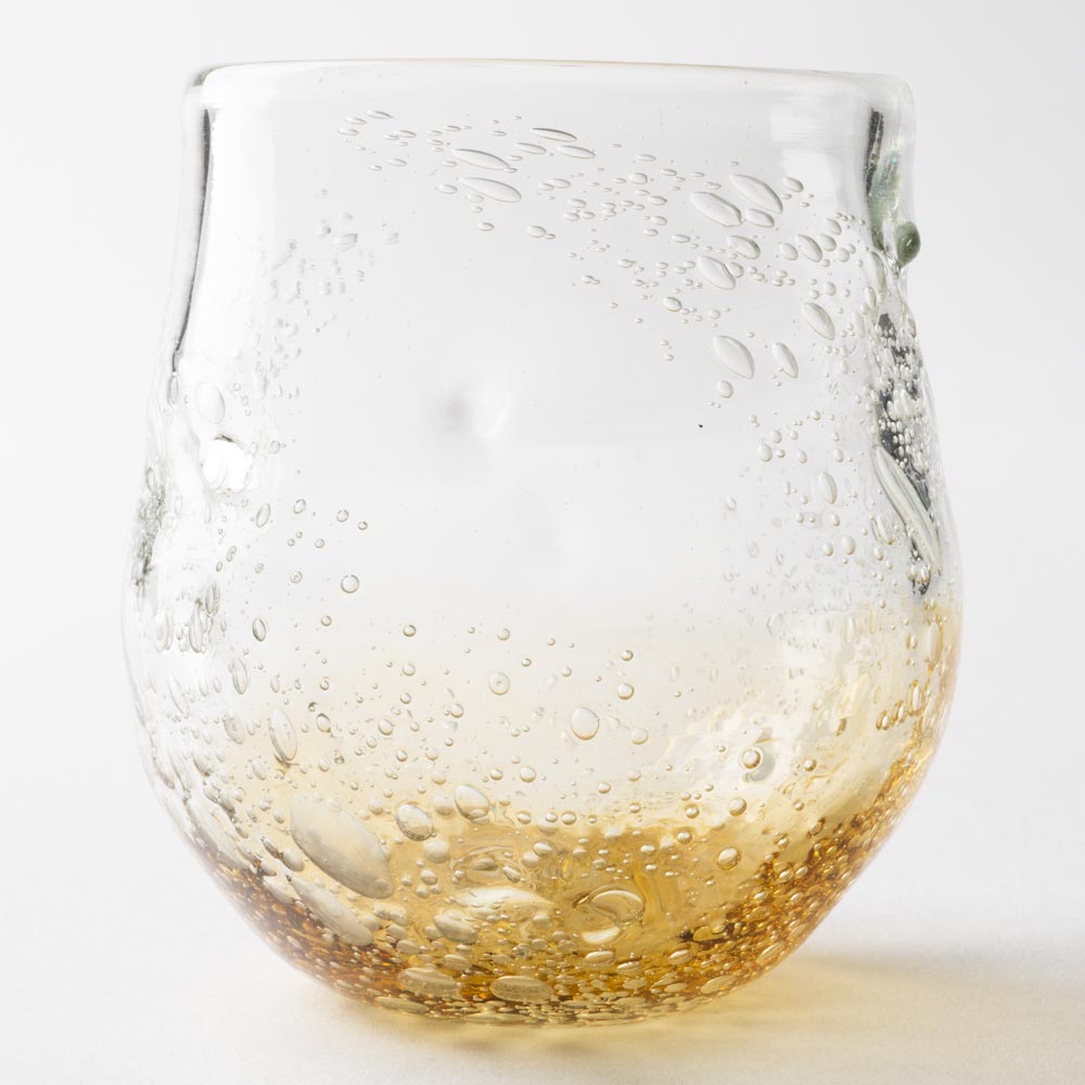 吹きガラス工房一星 うす泡ゆらぎグラス(アンバー) 吹きガラス工房一星 ガラスもの