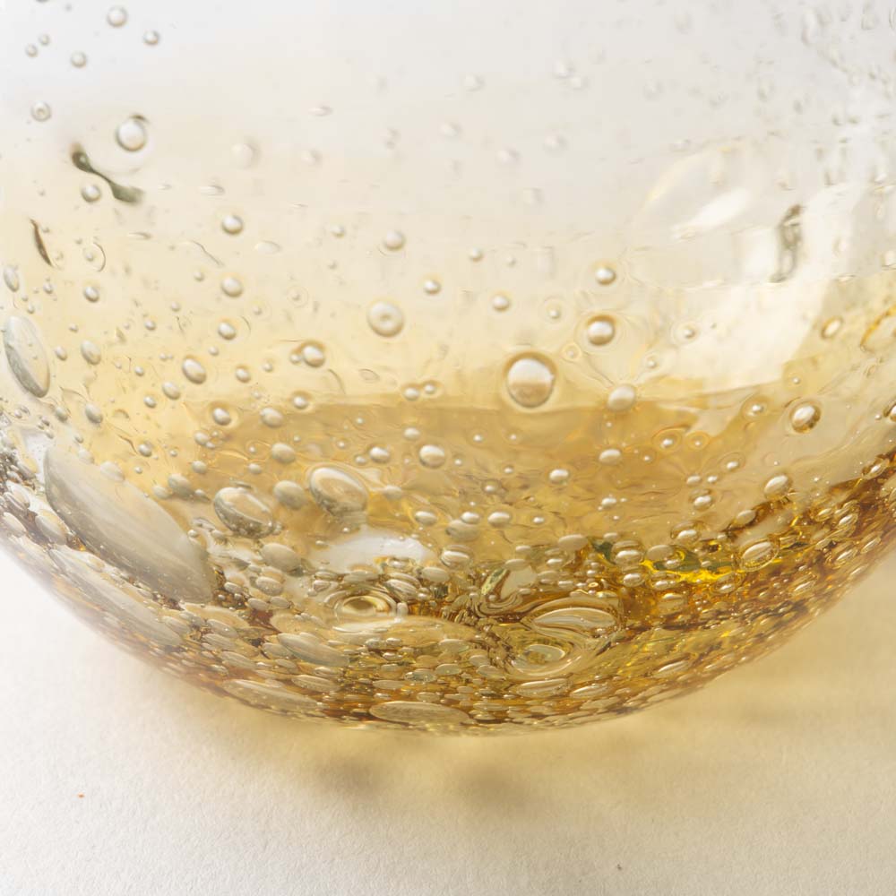 吹きガラス工房一星 うす泡ゆらぎグラス(アンバー) 吹きガラス工房一星 ガラスもの