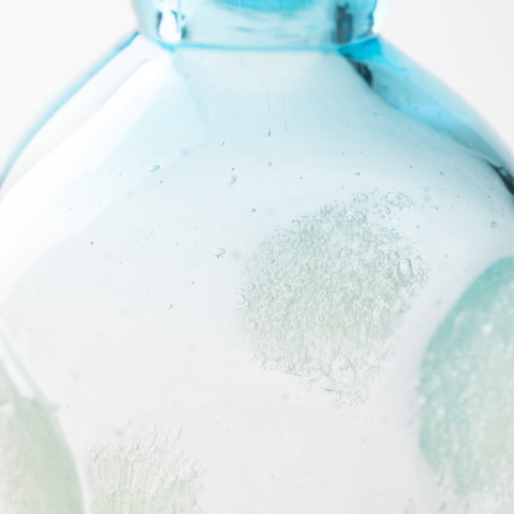 吹きガラス工房一星 泡水玉花器(スカイ) 吹きガラス工房一星 ガラスもの