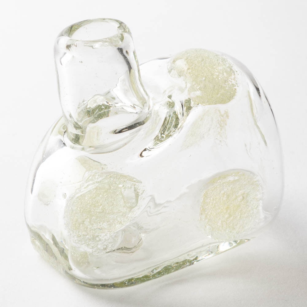 吹きガラス工房一星 泡水玉変形花器 吹きガラス工房一星 ガラスもの