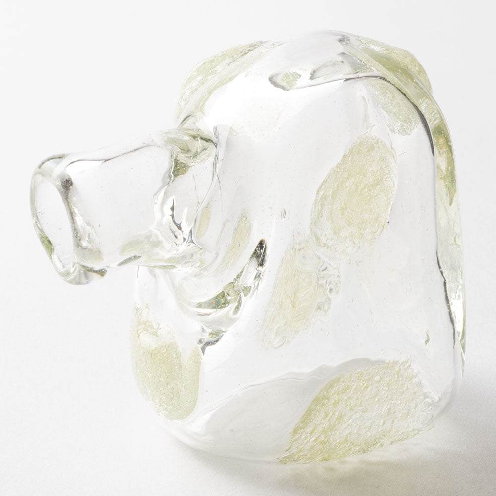 吹きガラス工房一星 泡水玉変形花器 吹きガラス工房一星 ガラスもの