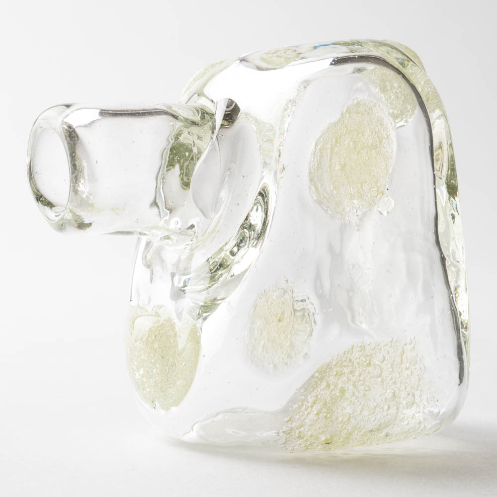 吹きガラス工房一星 泡水玉変形花器 吹きガラス工房一星 ガラスもの