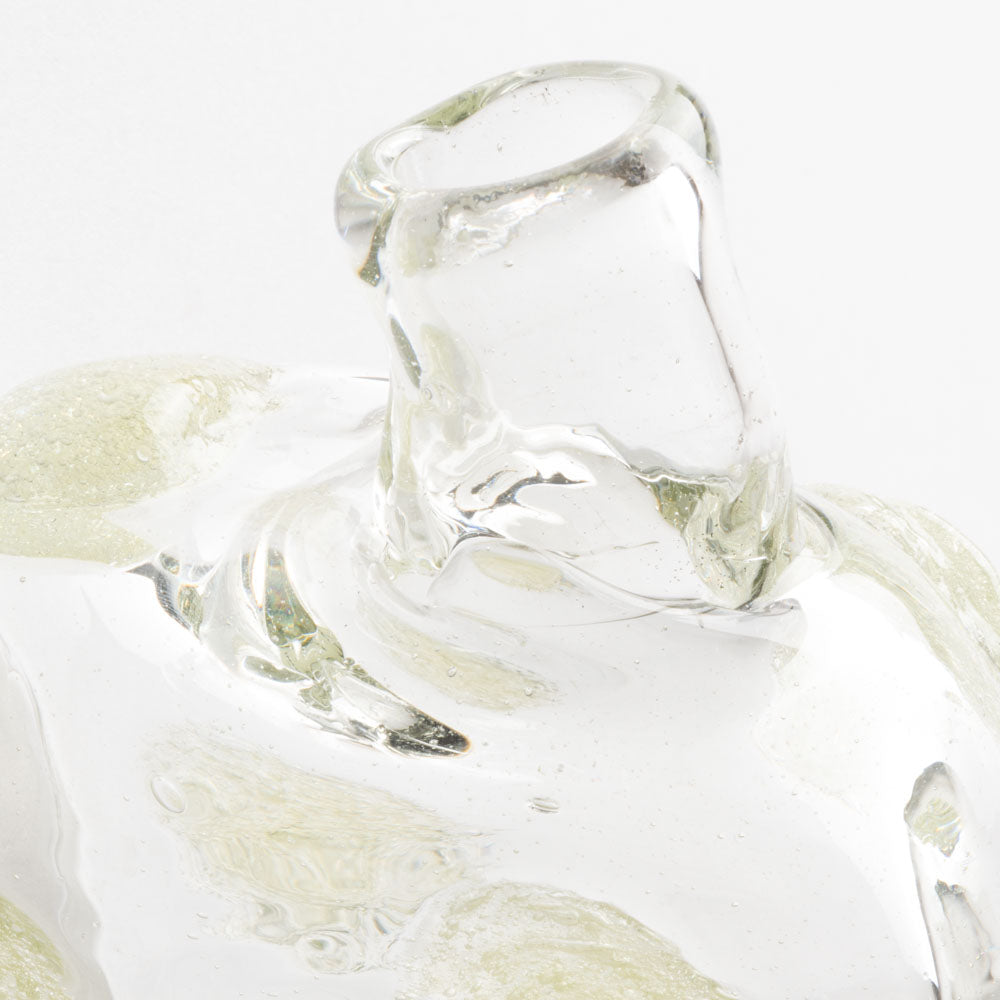 吹きガラス工房一星 泡水玉変形花器 吹きガラス工房一星 ガラスもの