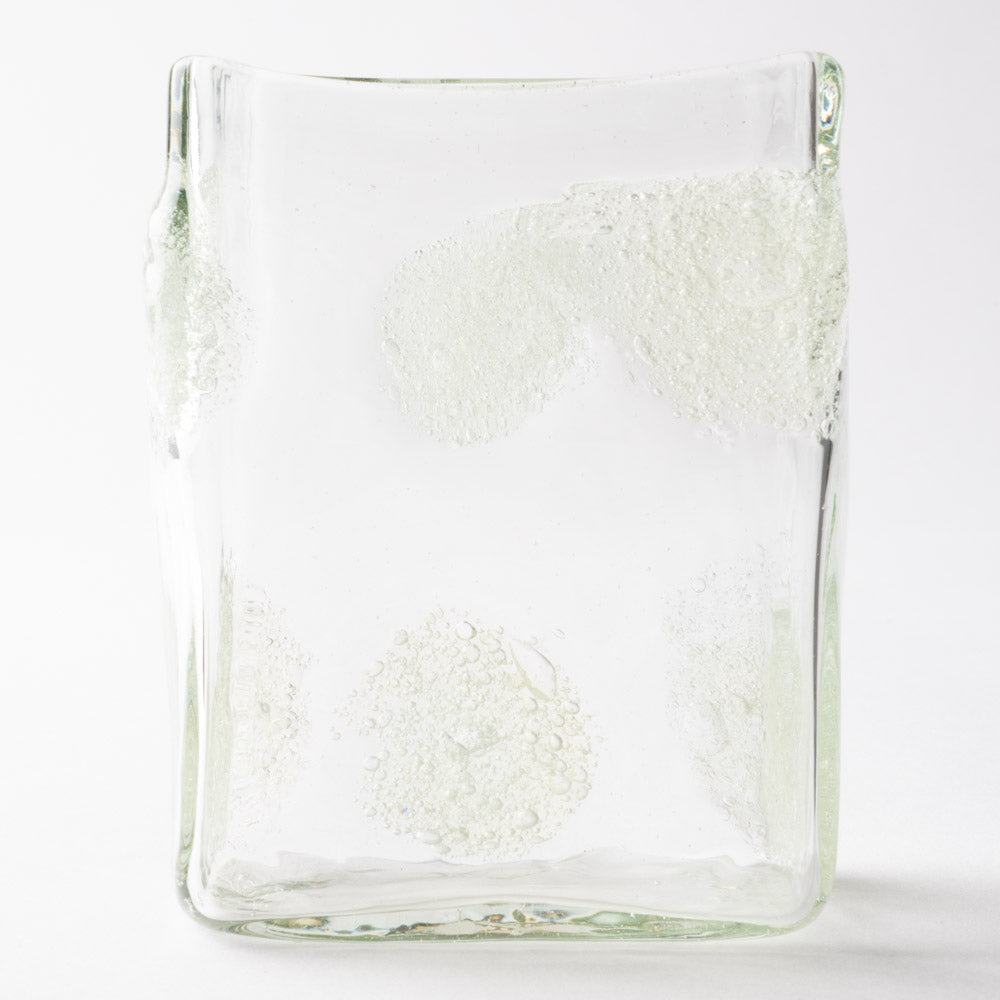 吹きガラス工房一星 泡水玉角柱花器 吹きガラス工房一星 ガラスもの