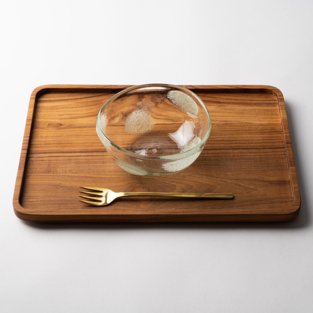 吹きガラス工房一星 泡水玉丸鉢(中) 吹きガラス工房一星 ガラスもの