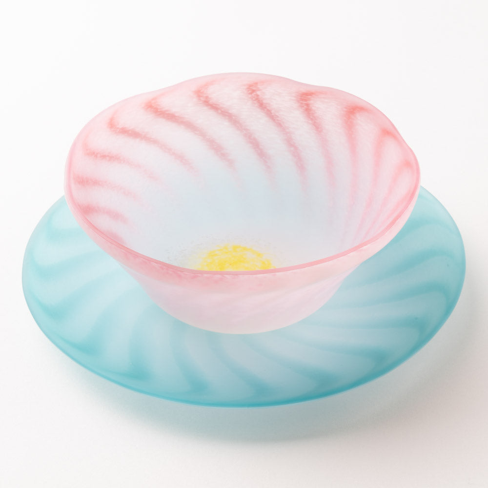 作家 栗原瑠璃華 蓮 カップ&ソーサーセット ガラス作家 栗原瑠璃華 ガラスもの