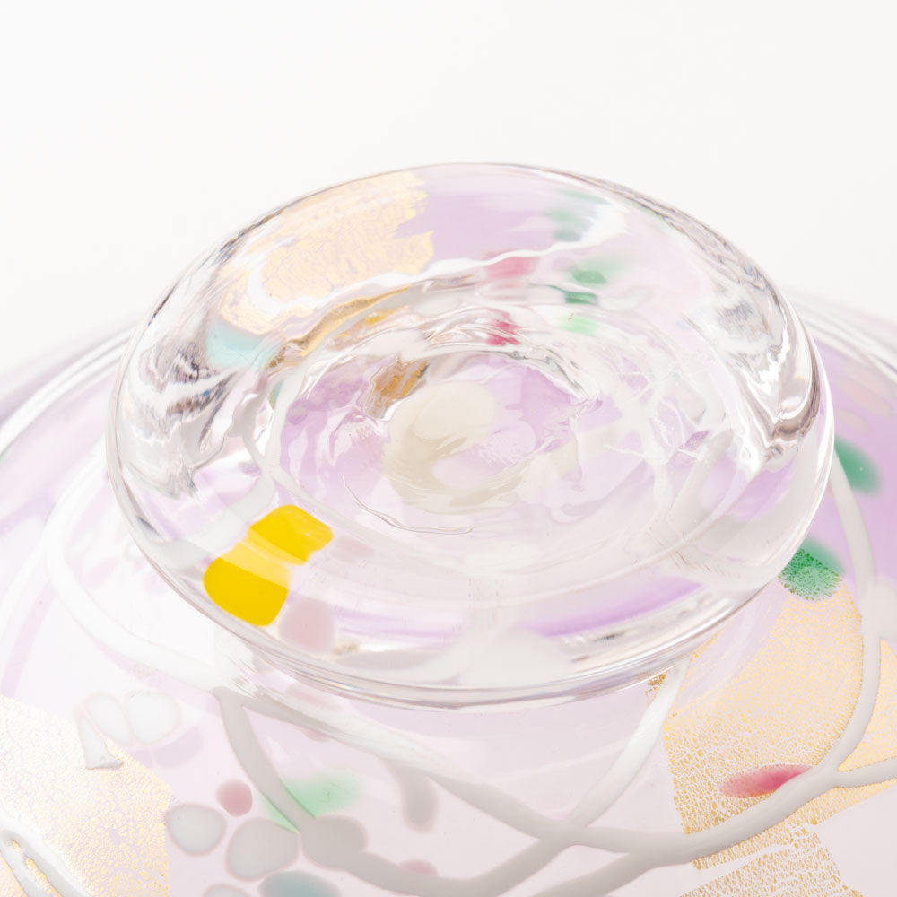 作家 栗原瑠璃華 華舞 中鉢(紫) ガラス作家 栗原瑠璃華 ガラスもの