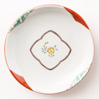 九谷焼工房花もん 丸皿(黄花) 九谷焼工房花もん 九谷焼