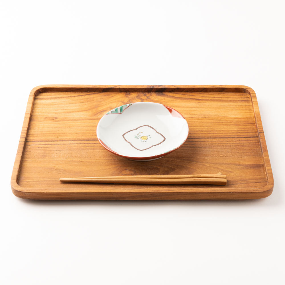 九谷焼工房花もん 丸皿(黄花) 九谷焼工房花もん 九谷焼