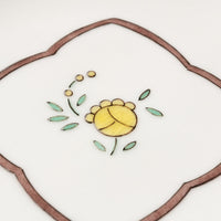 九谷焼工房花もん 丸皿(黄花) 九谷焼工房花もん 九谷焼
