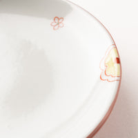 九谷焼工房花もん 丸皿(雪輪と花) 九谷焼工房花もん 九谷焼