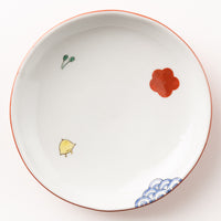 九谷焼工房花もん 丸皿(千鳥) 九谷焼工房花もん 九谷焼