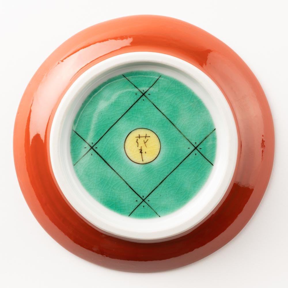 九谷焼工房花もん 丸皿(唐花) 九谷焼工房花もん 九谷焼