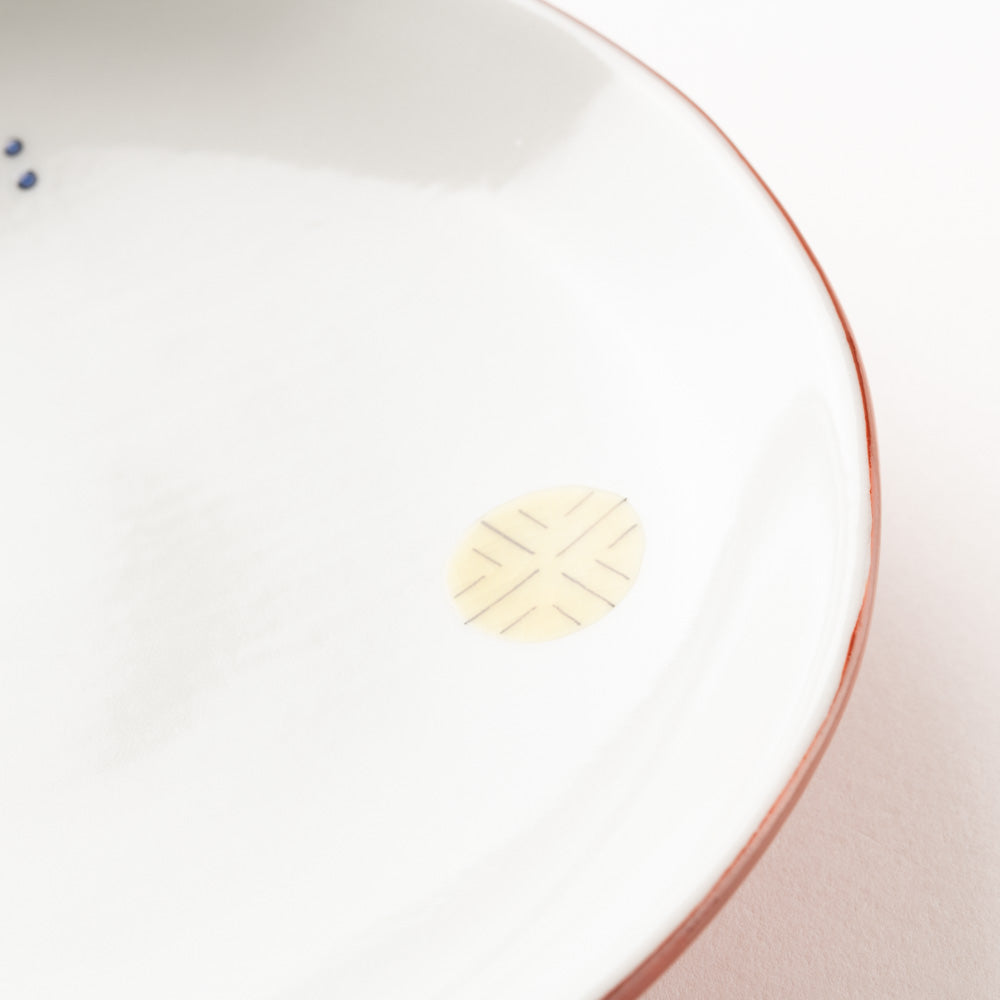 九谷焼工房花もん 丸皿(梅唐草) 九谷焼工房花もん 九谷焼