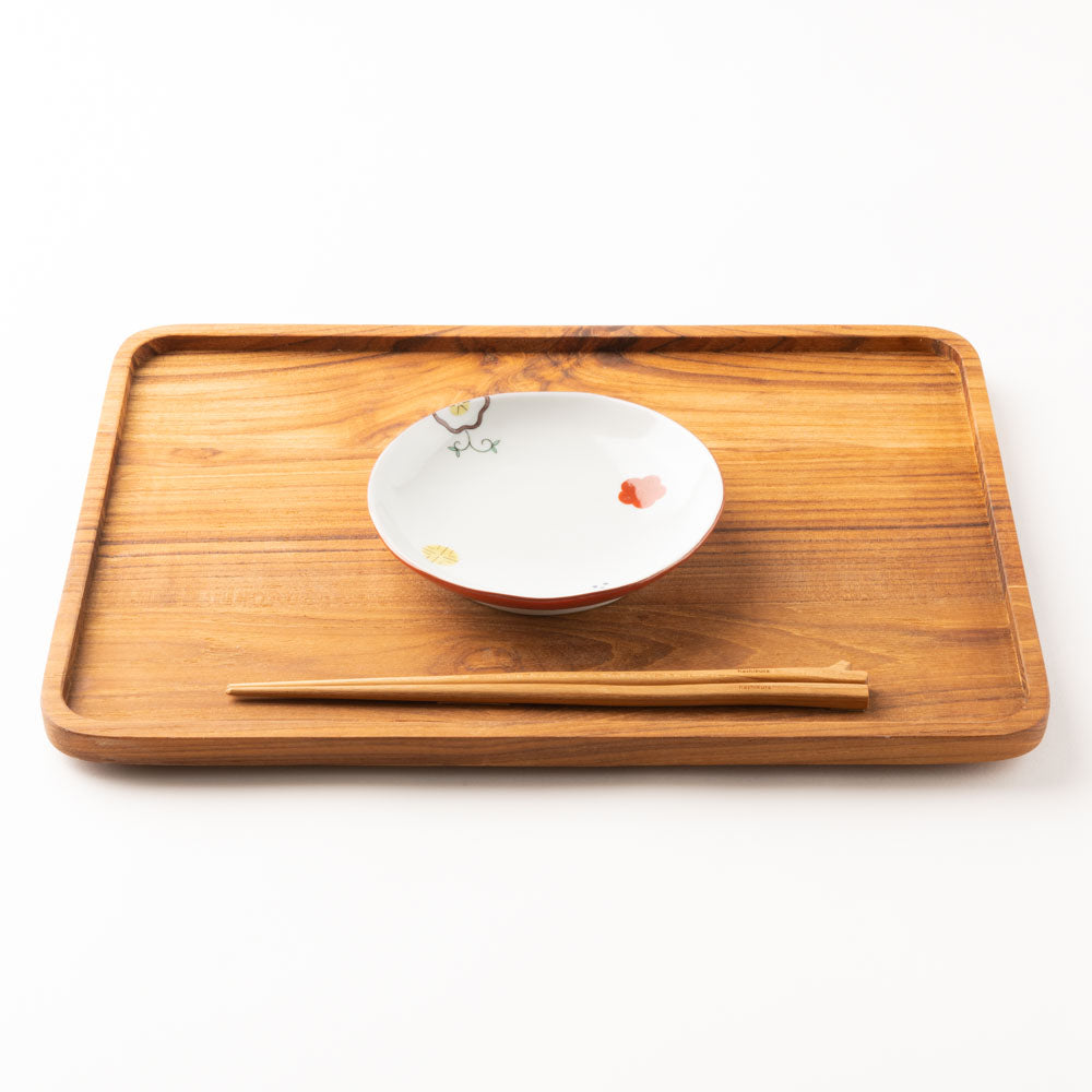 九谷焼工房花もん 丸皿(梅唐草) 九谷焼工房花もん 九谷焼