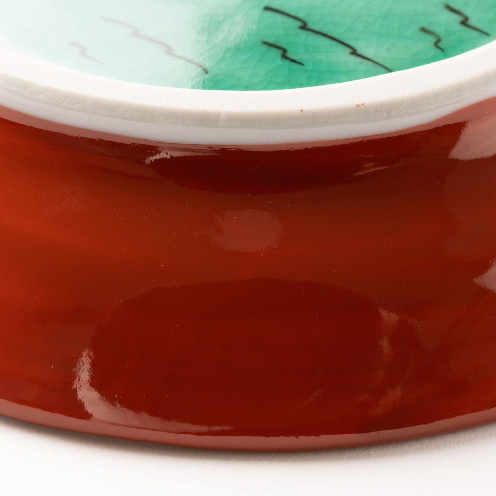 九谷焼工房花もん 丸皿(梅唐草) 九谷焼工房花もん 九谷焼