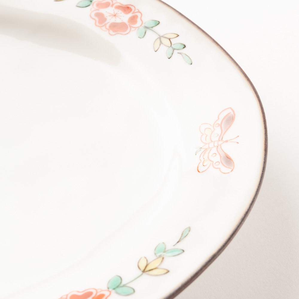 九谷焼工房花もん だ円皿(蝶) 九谷焼工房花もん 九谷焼