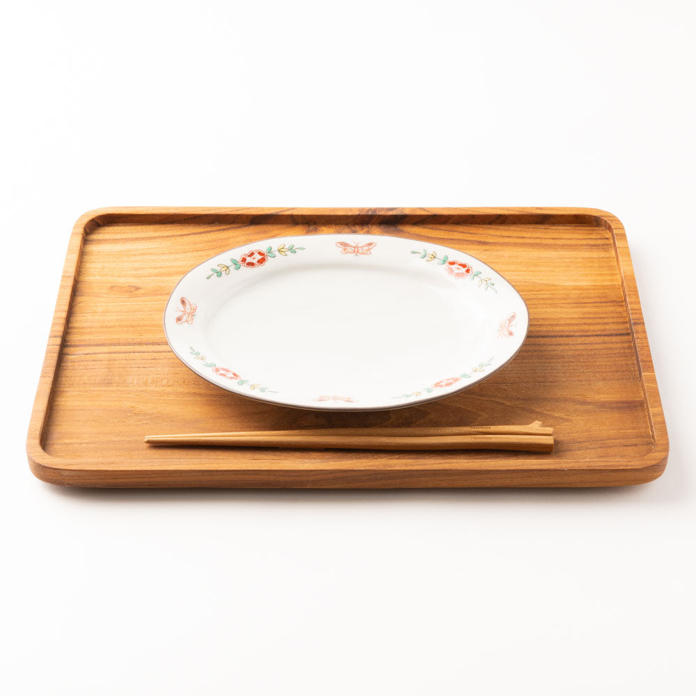 九谷焼工房花もん だ円皿(蝶) 九谷焼工房花もん 九谷焼