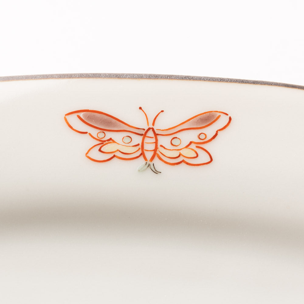 九谷焼工房花もん だ円皿(蝶) 九谷焼工房花もん 九谷焼
