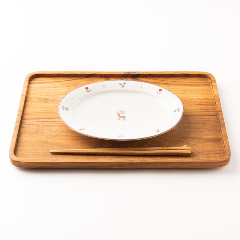 九谷焼工房花もん だ円皿(鹿) 九谷焼工房花もん 九谷焼