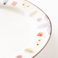 九谷焼工房花もん だ円皿(花と蝶(紫)) 九谷焼工房花もん 九谷焼