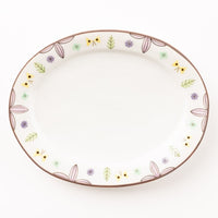 九谷焼工房花もん だ円皿(花と蝶(パステル)) 九谷焼工房花もん 九谷焼