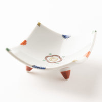 九谷焼工房花もん 珍味皿(四花弁) 九谷焼工房花もん 九谷焼