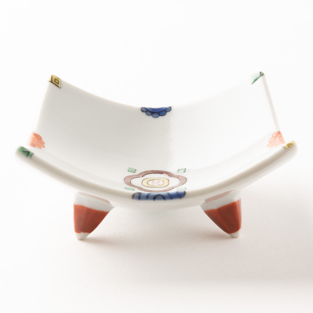 九谷焼工房花もん 珍味皿(四花弁) 九谷焼工房花もん 九谷焼