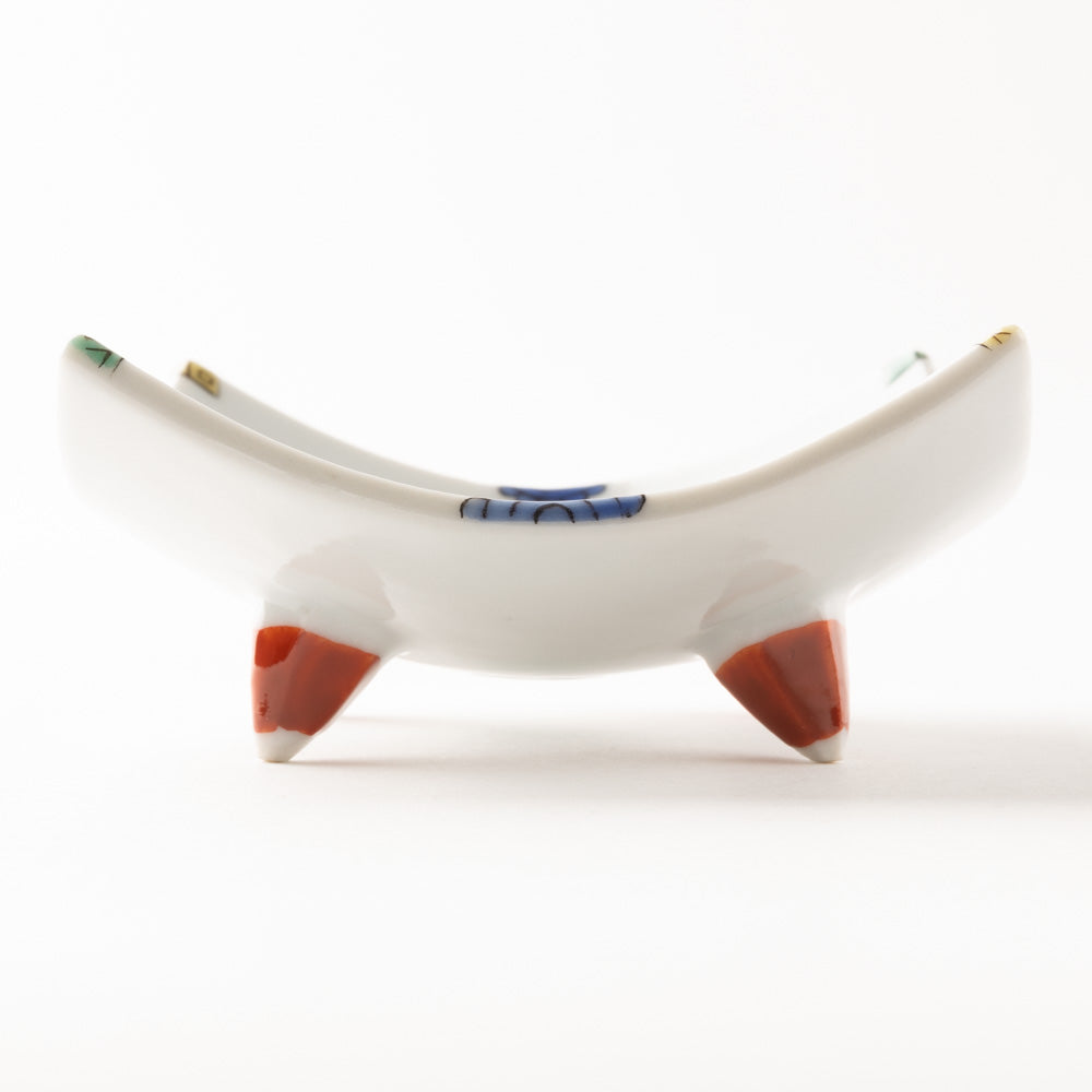 九谷焼工房花もん 珍味皿(四花弁) 九谷焼工房花もん 九谷焼