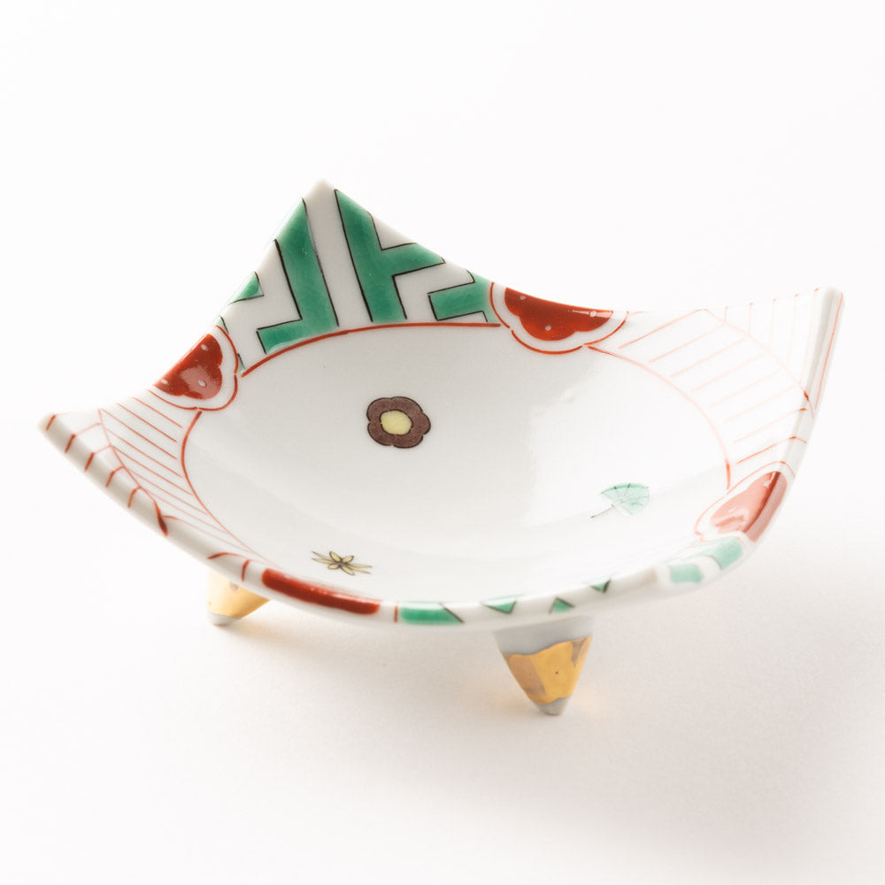 九谷焼工房花もん 珍味皿(梅松) 九谷焼工房花もん 九谷焼