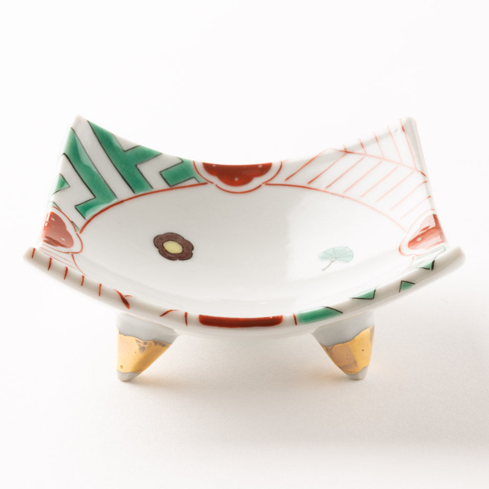 九谷焼工房花もん 珍味皿(梅松) 九谷焼工房花もん 九谷焼