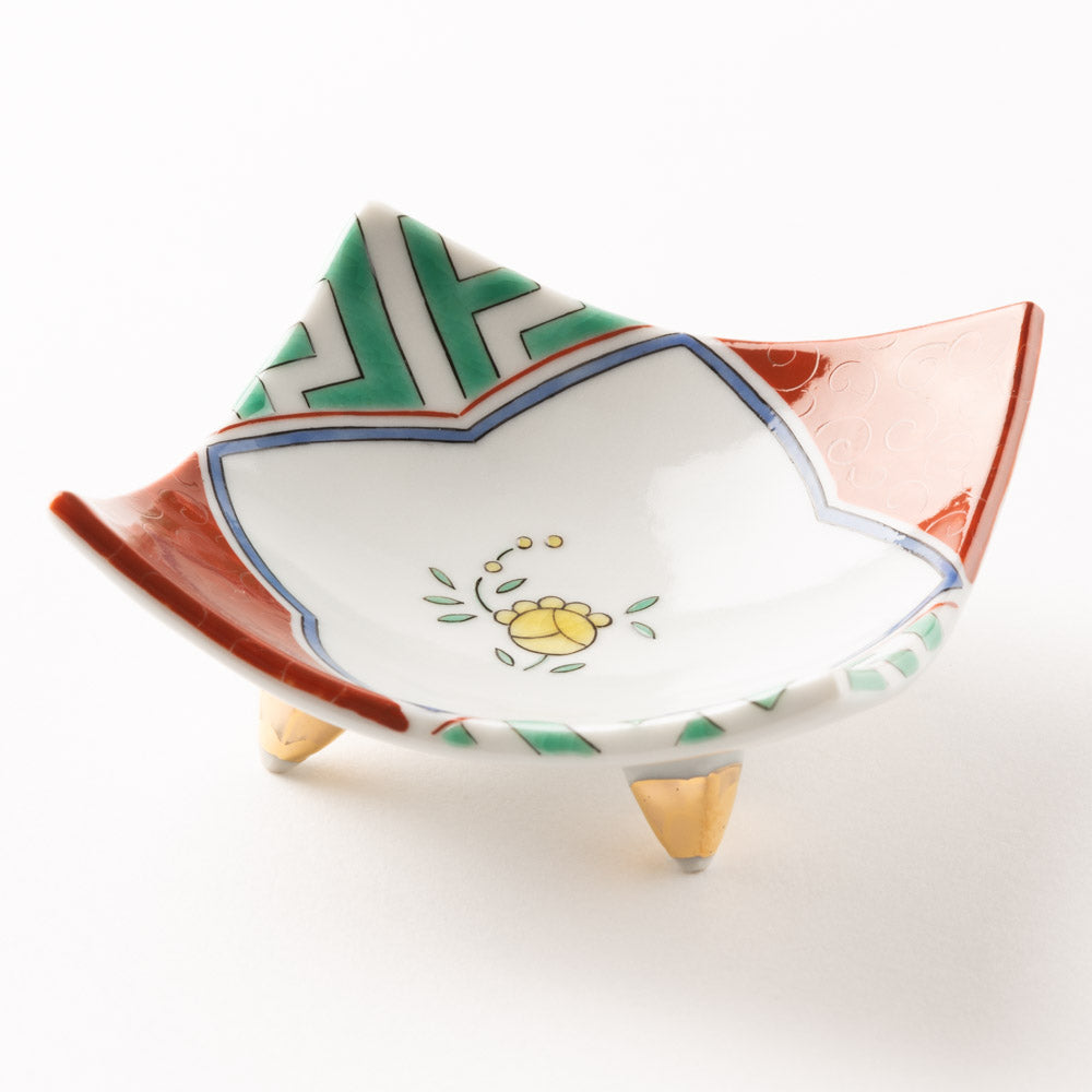 九谷焼工房花もん 珍味皿(黄花) 九谷焼工房花もん 九谷焼