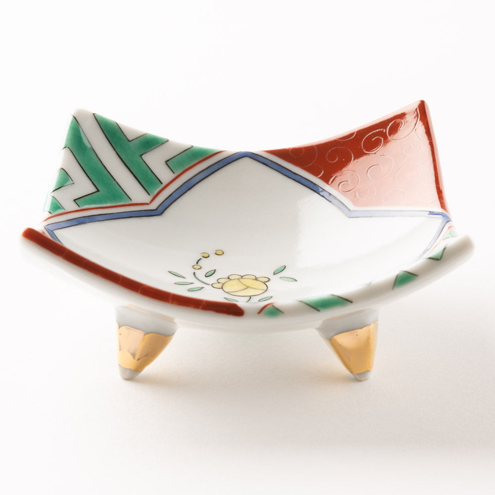 九谷焼工房花もん 珍味皿(黄花) 九谷焼工房花もん 九谷焼