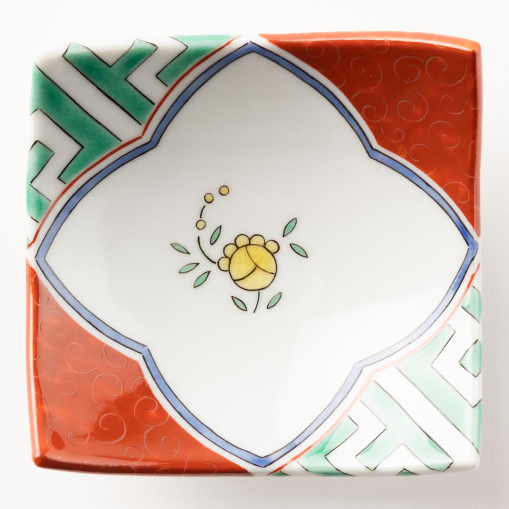 九谷焼工房花もん 珍味皿(黄花) 九谷焼工房花もん 九谷焼