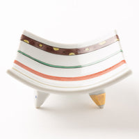 九谷焼工房花もん 珍味皿(縞) 九谷焼工房花もん 九谷焼