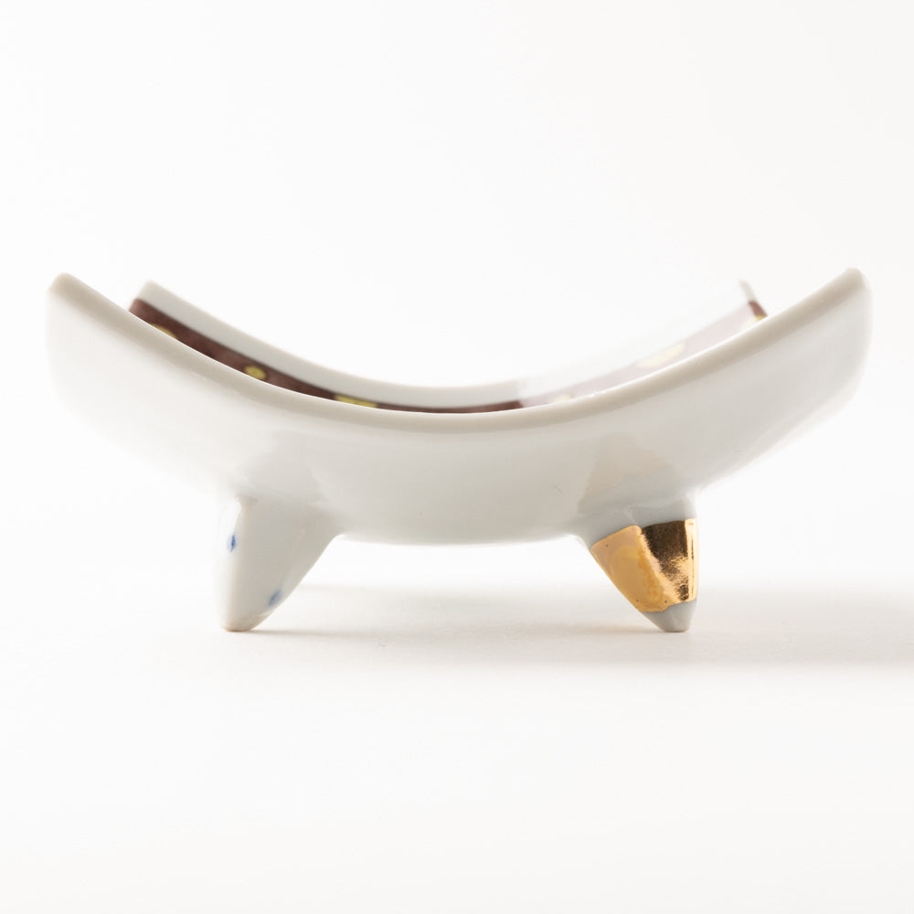 九谷焼工房花もん 珍味皿(縞) 九谷焼工房花もん 九谷焼