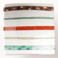 九谷焼工房花もん 珍味皿(縞) 九谷焼工房花もん 九谷焼