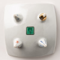 九谷焼工房花もん 珍味皿(縞) 九谷焼工房花もん 九谷焼