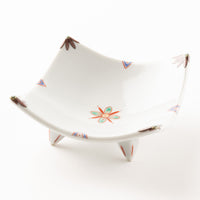 九谷焼工房花もん 珍味皿(紫花) 九谷焼工房花もん 九谷焼