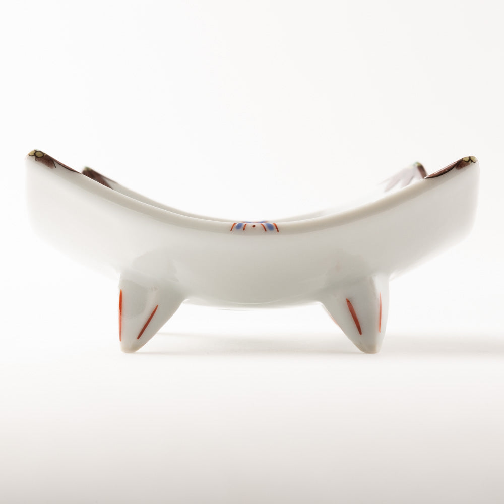 九谷焼工房花もん 珍味皿(紫花) 九谷焼工房花もん 九谷焼