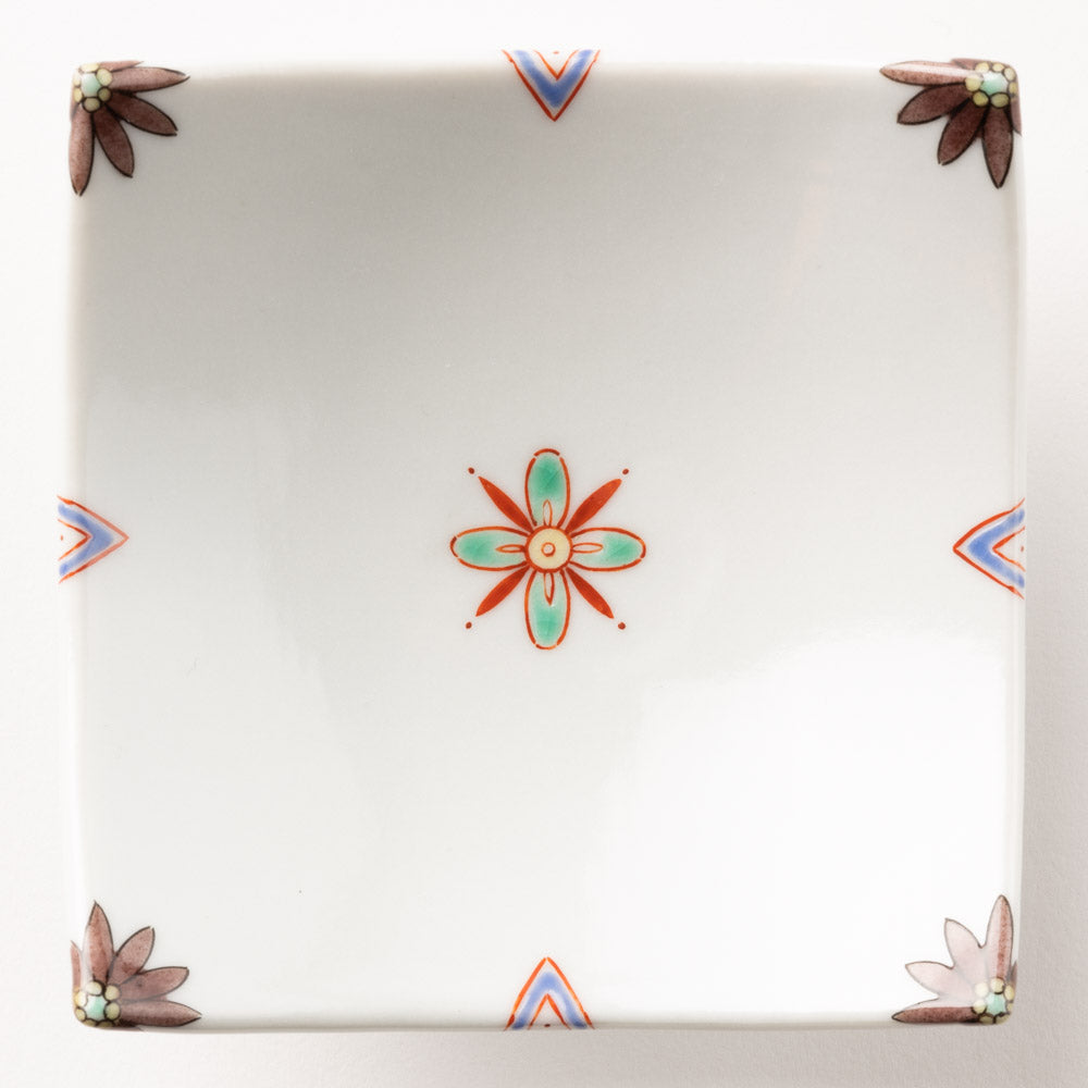 九谷焼工房花もん 珍味皿(紫花) 九谷焼工房花もん 九谷焼