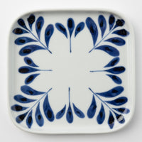 砥部焼 陶房遊 角皿 ブルーリーフ 砥部焼 陶房遊 砥部焼